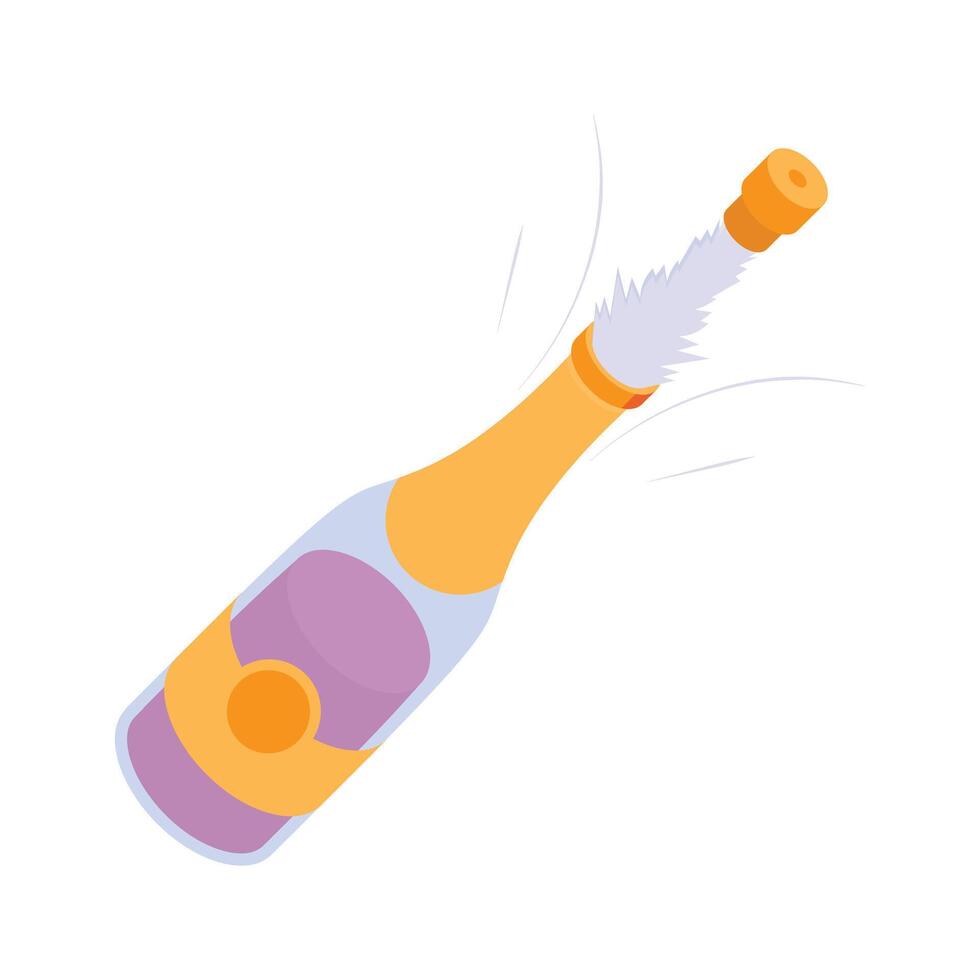 A trendy icon of champagne uncork vector