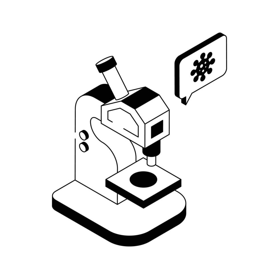 Microscope icon representing scientific and medical research vector