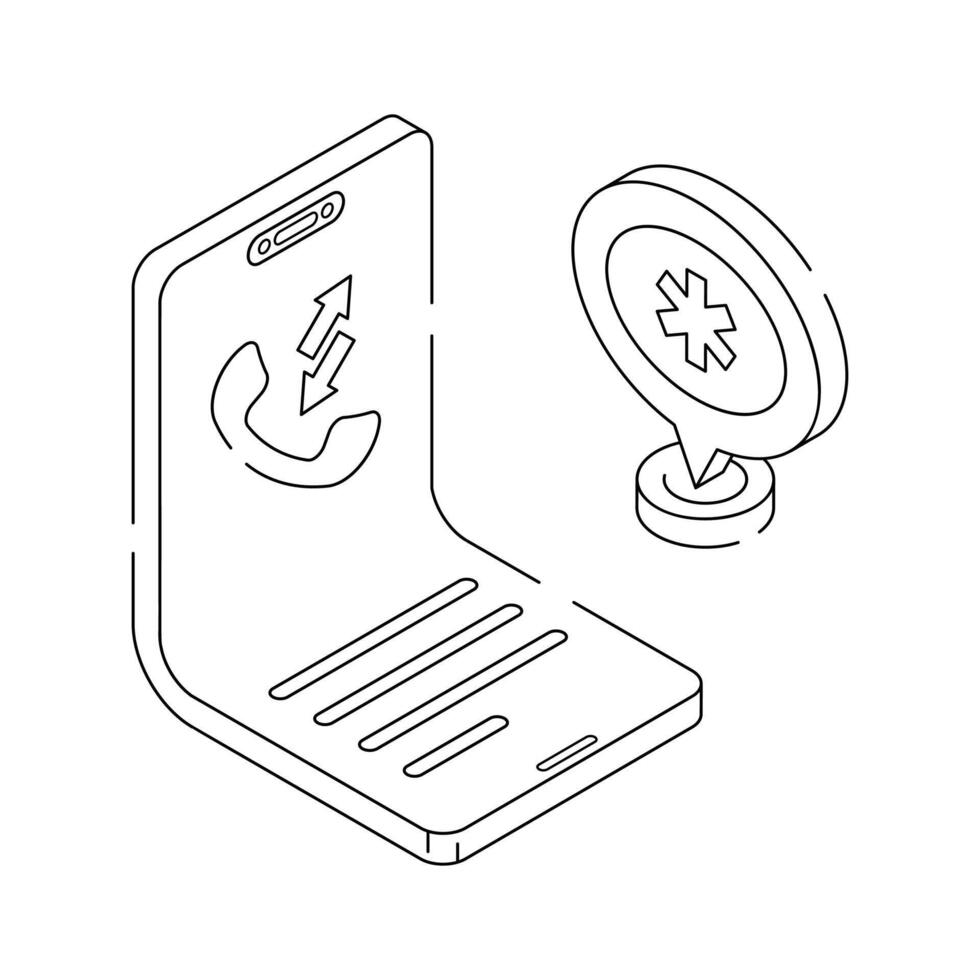 Telehealth call icon representing online healthcare consultation services vector