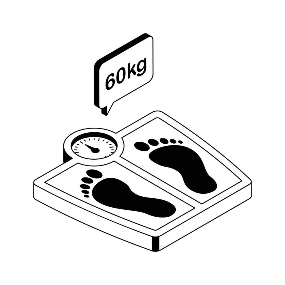 Scale for tracking weight in healthcare and fitness vector