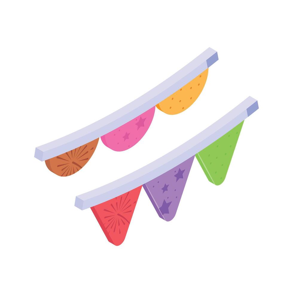 Vibrant flags for decorating parties and festive events vector