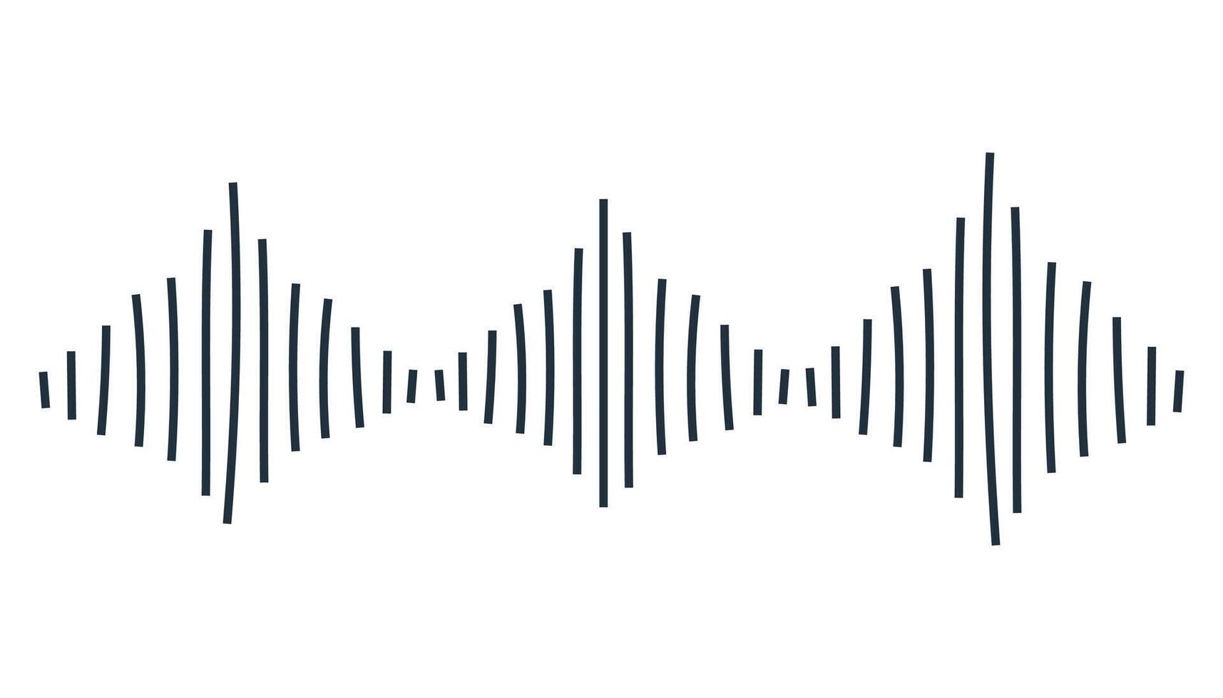 Simple hand drawn sound waves icon, perfect for broadcasting and media related designs. vector