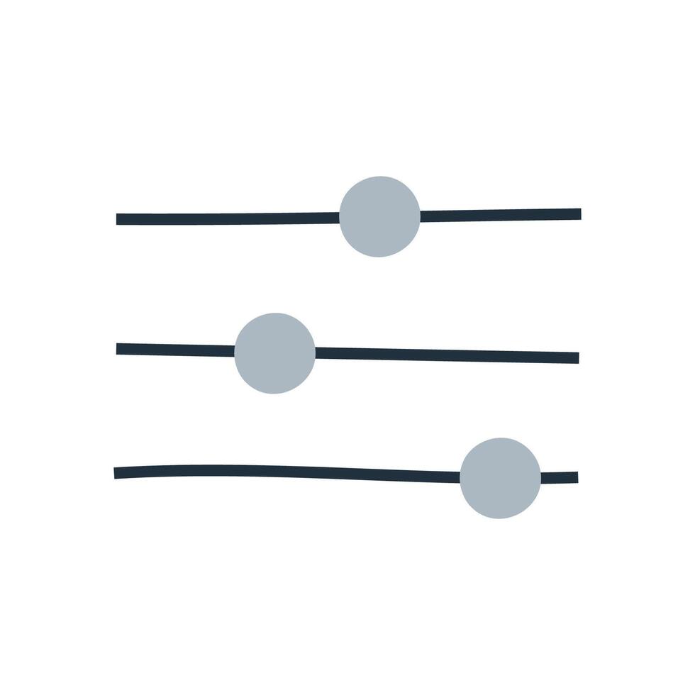 Simple hand drawn sound settings icon, perfect for broadcasting and media related designs. vector