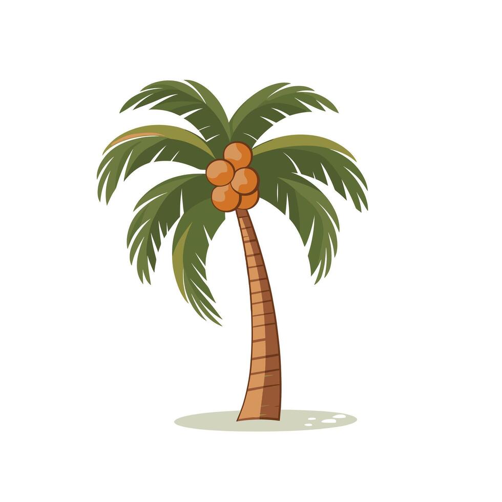 Palm tree with coconuts against a simple background showcasing tropical vibes vector