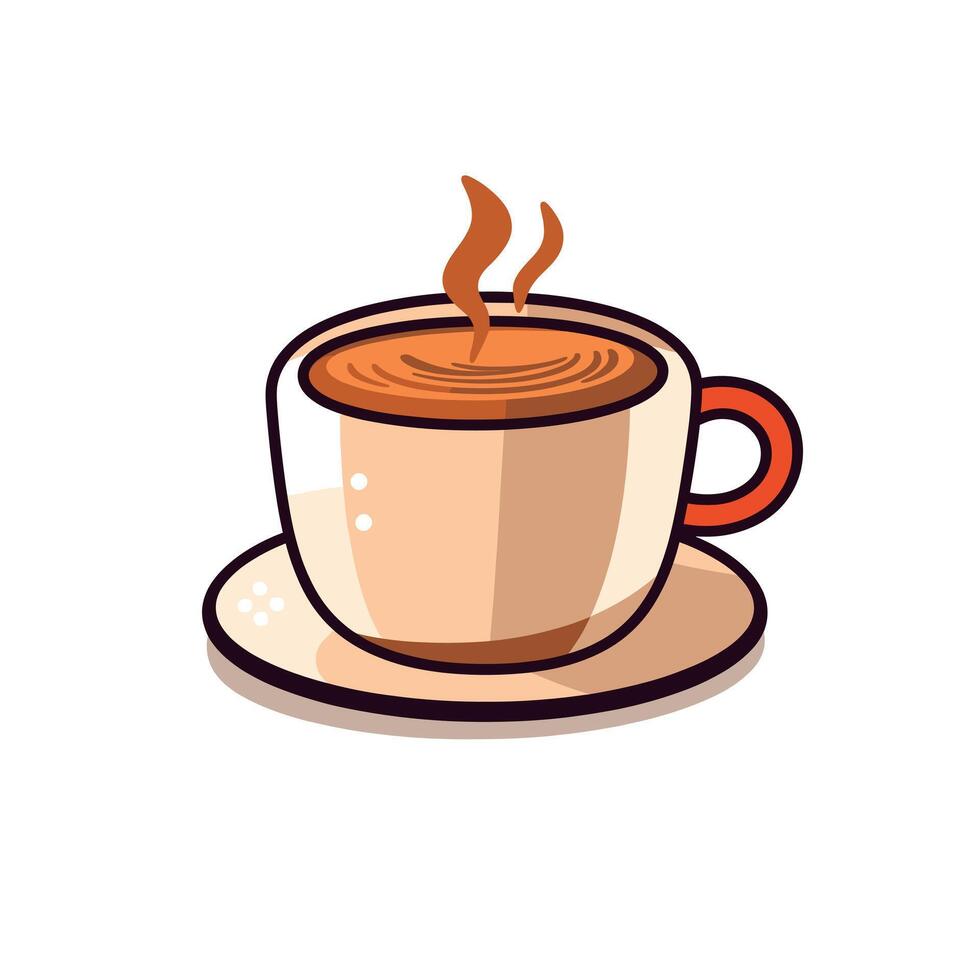 Warm cup of coffee with steam rising, inviting comfort in a cozy environment vector