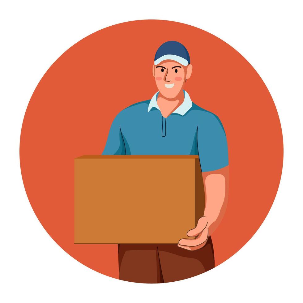 Men Delivery Package vector