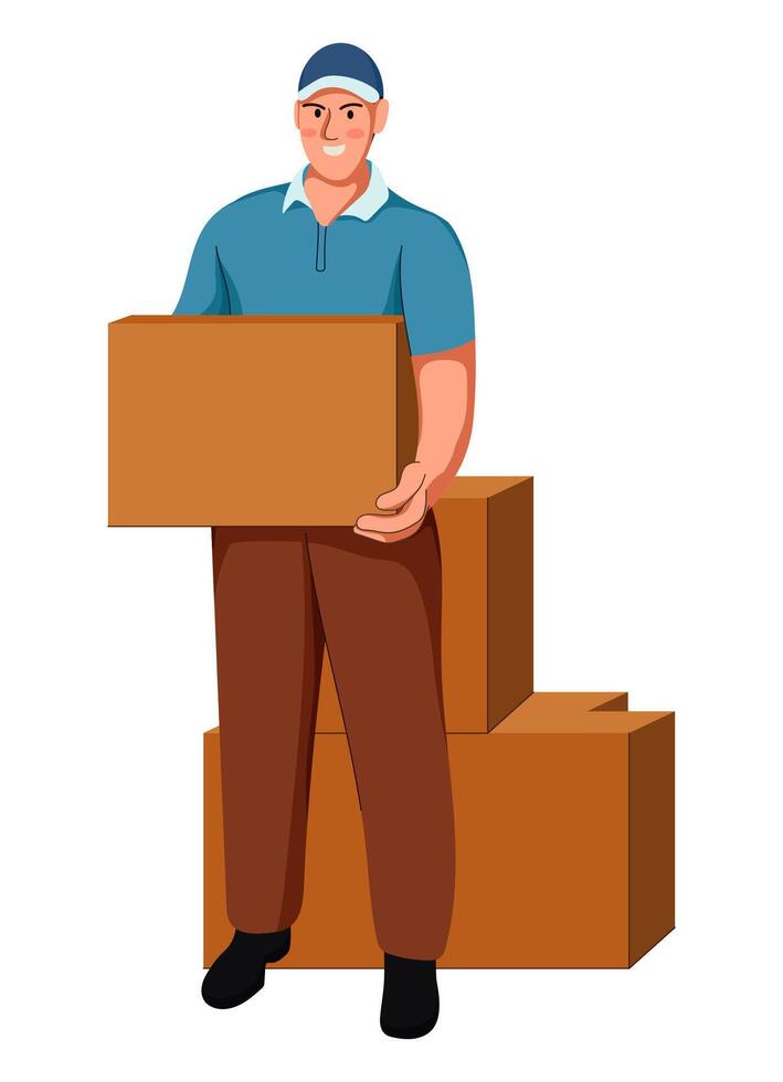 Delivery Men Carrying Box vector