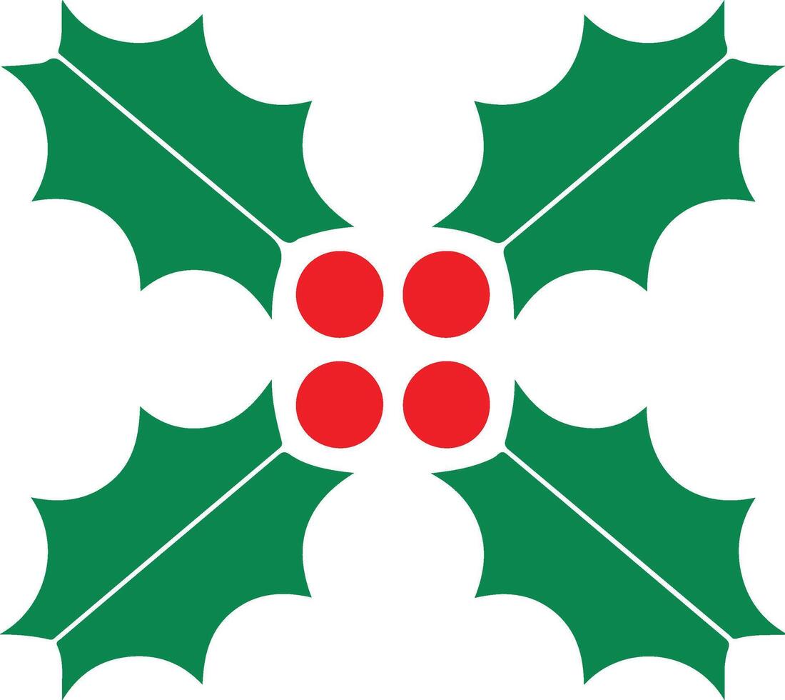 Christmas Mistletoe icon With White Background vector