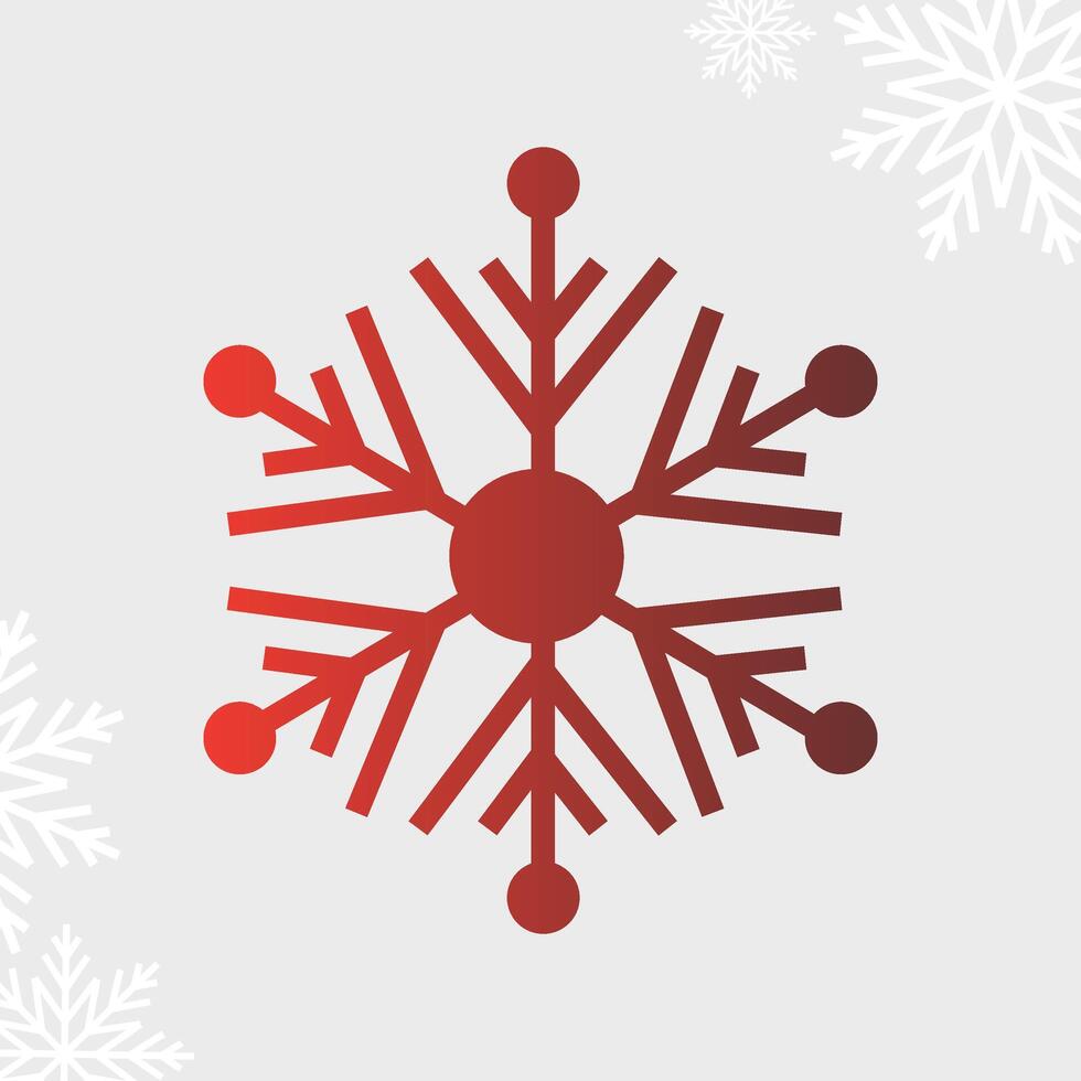 christmas Snow icons of red color vector
