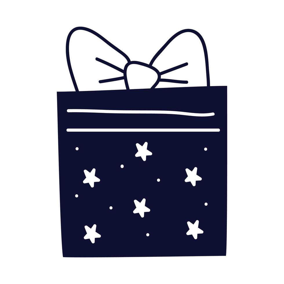 christmas gift box icons of black color design vector