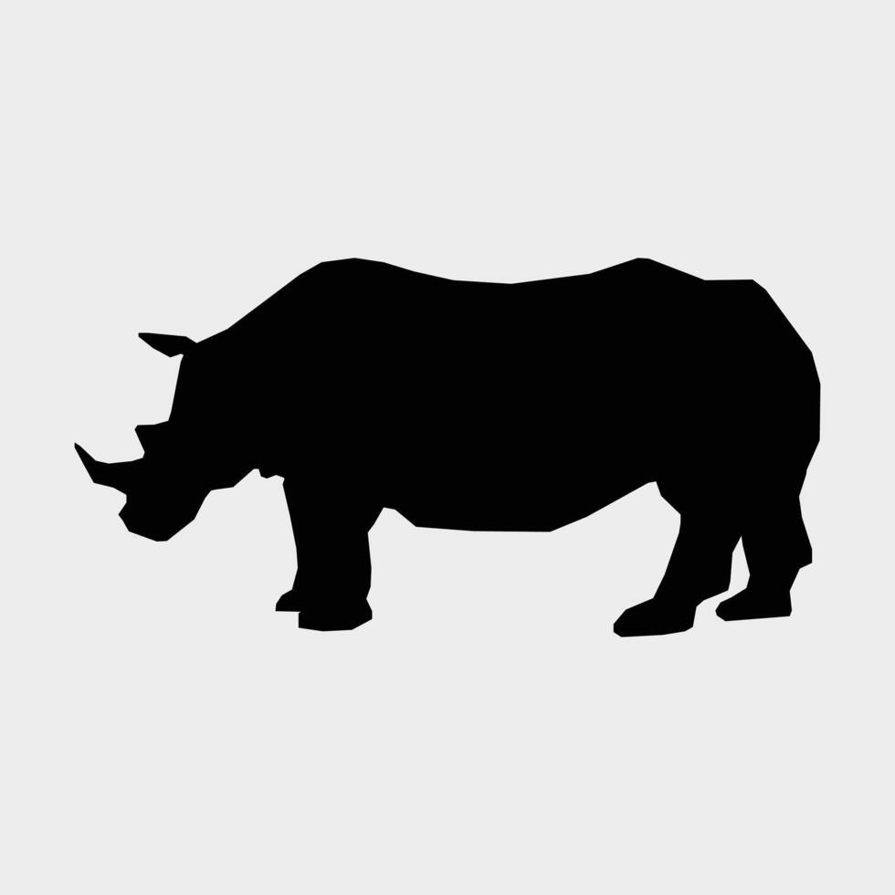 Rhino animal icons of black color vector