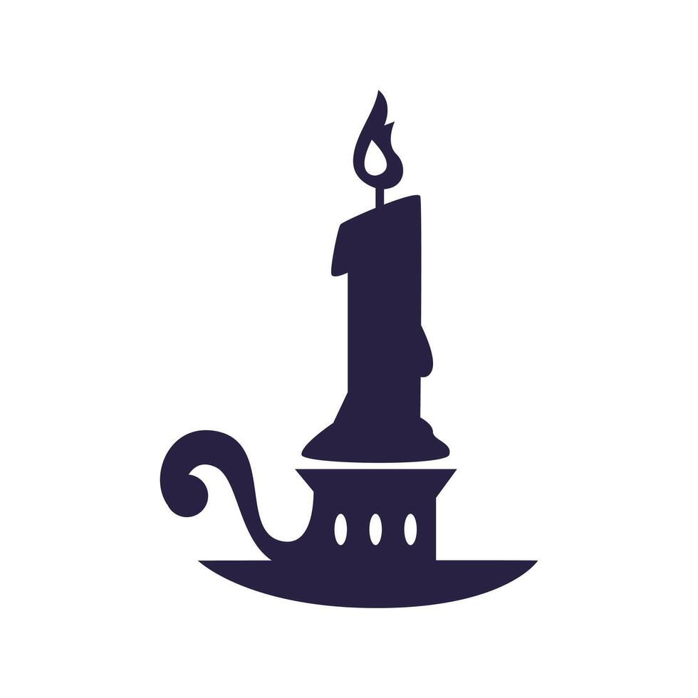 christmas candle icons of black color design vector
