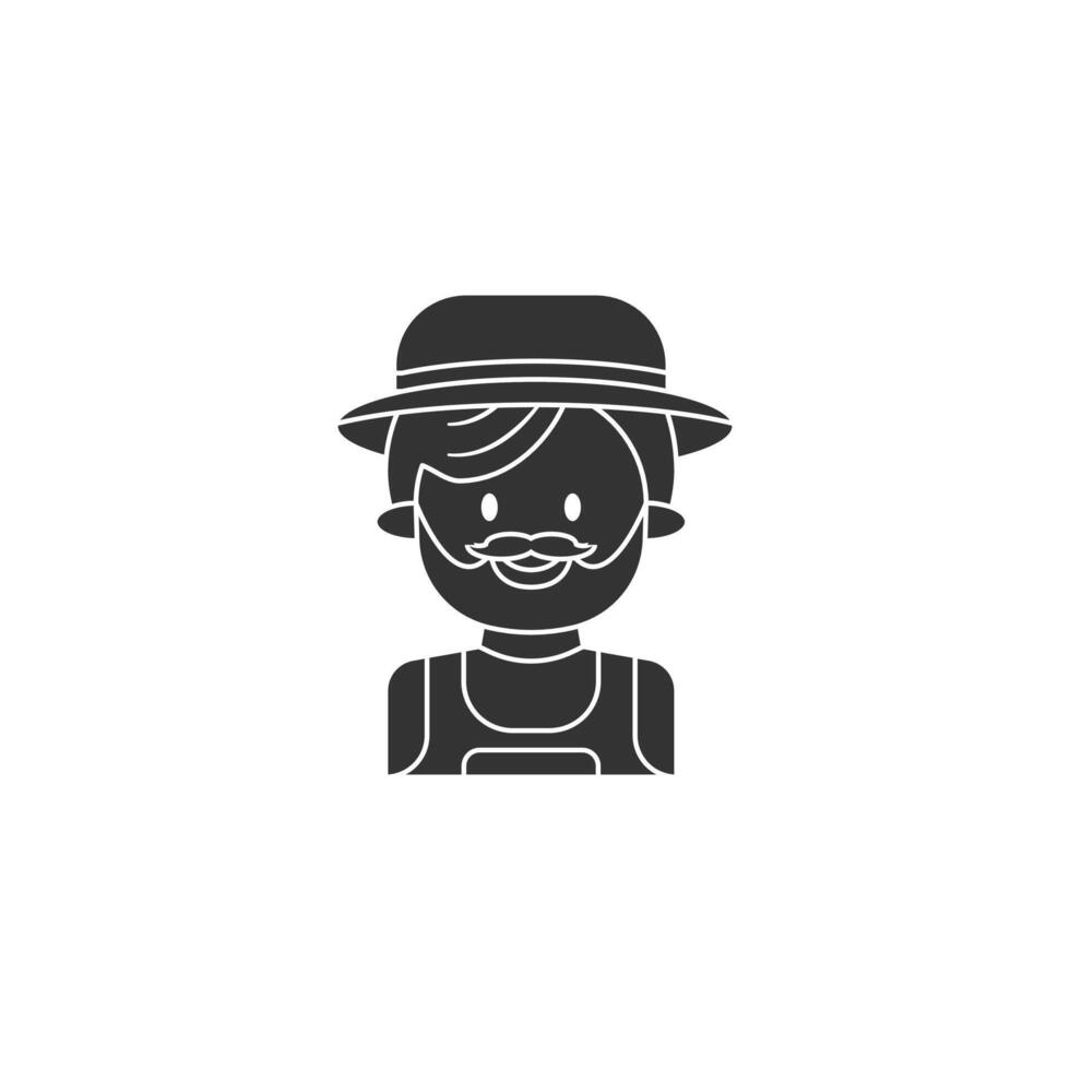 Farmer icon on white background. Silhouette icon Farm concept. vector