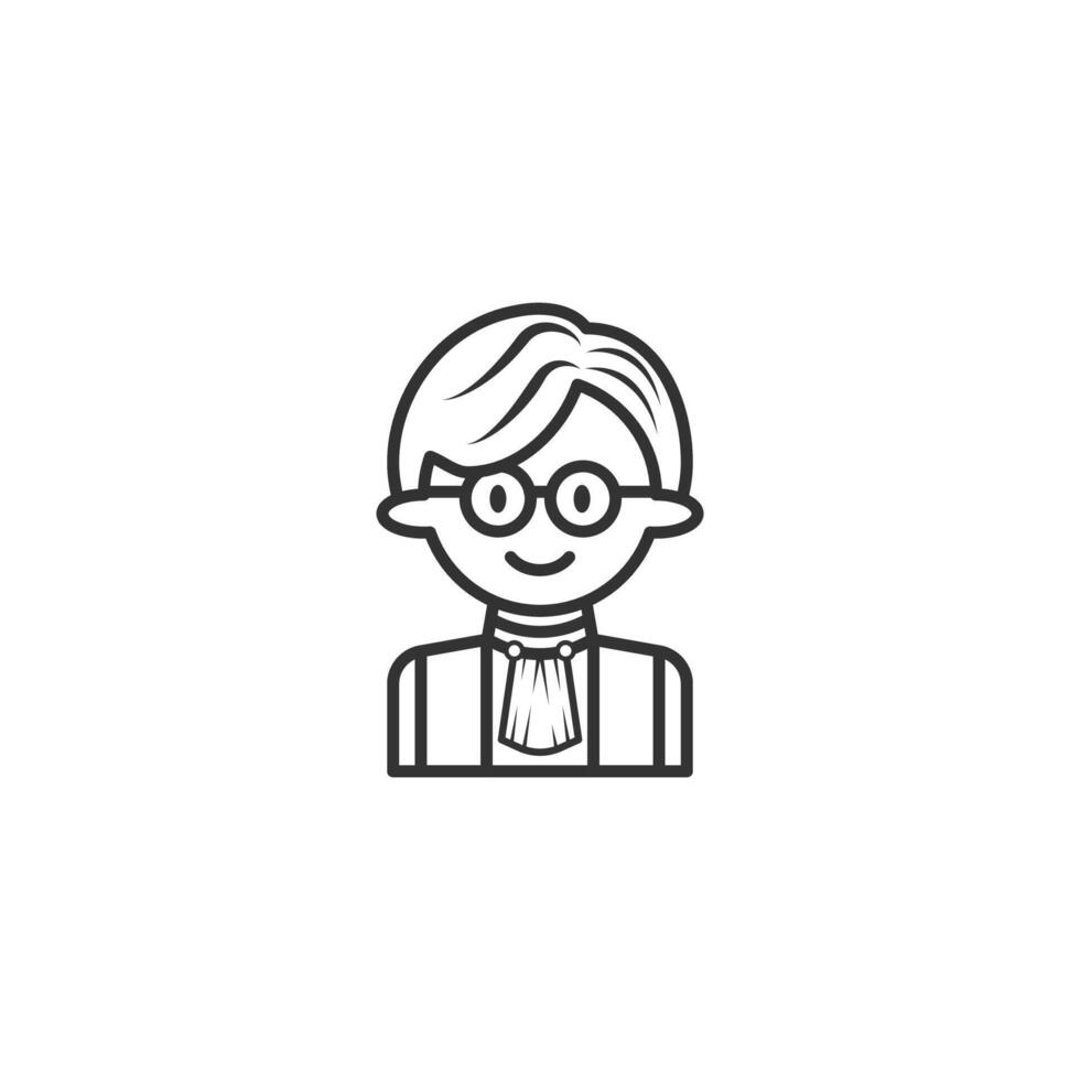 Judge icon on white background. Outline Judge icon Constitutional Court concept. vector