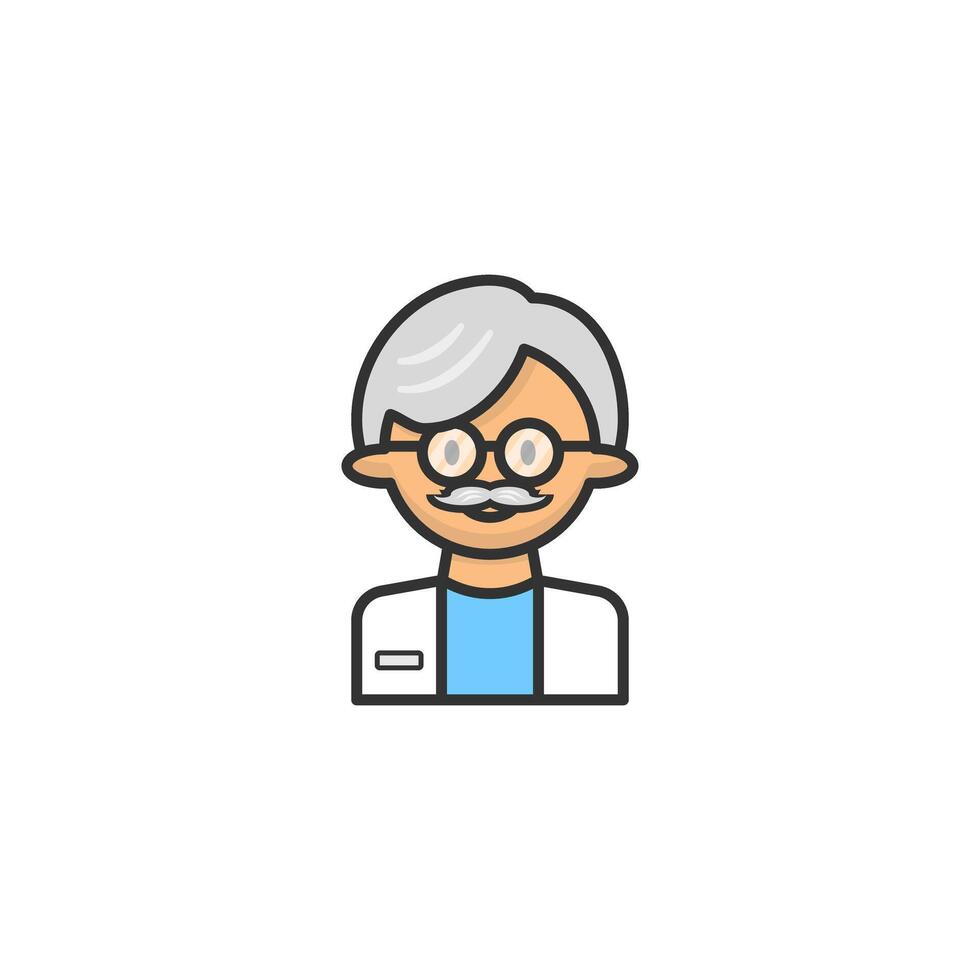 Scientist icon on white background. Cartoon icon Science concept. vector