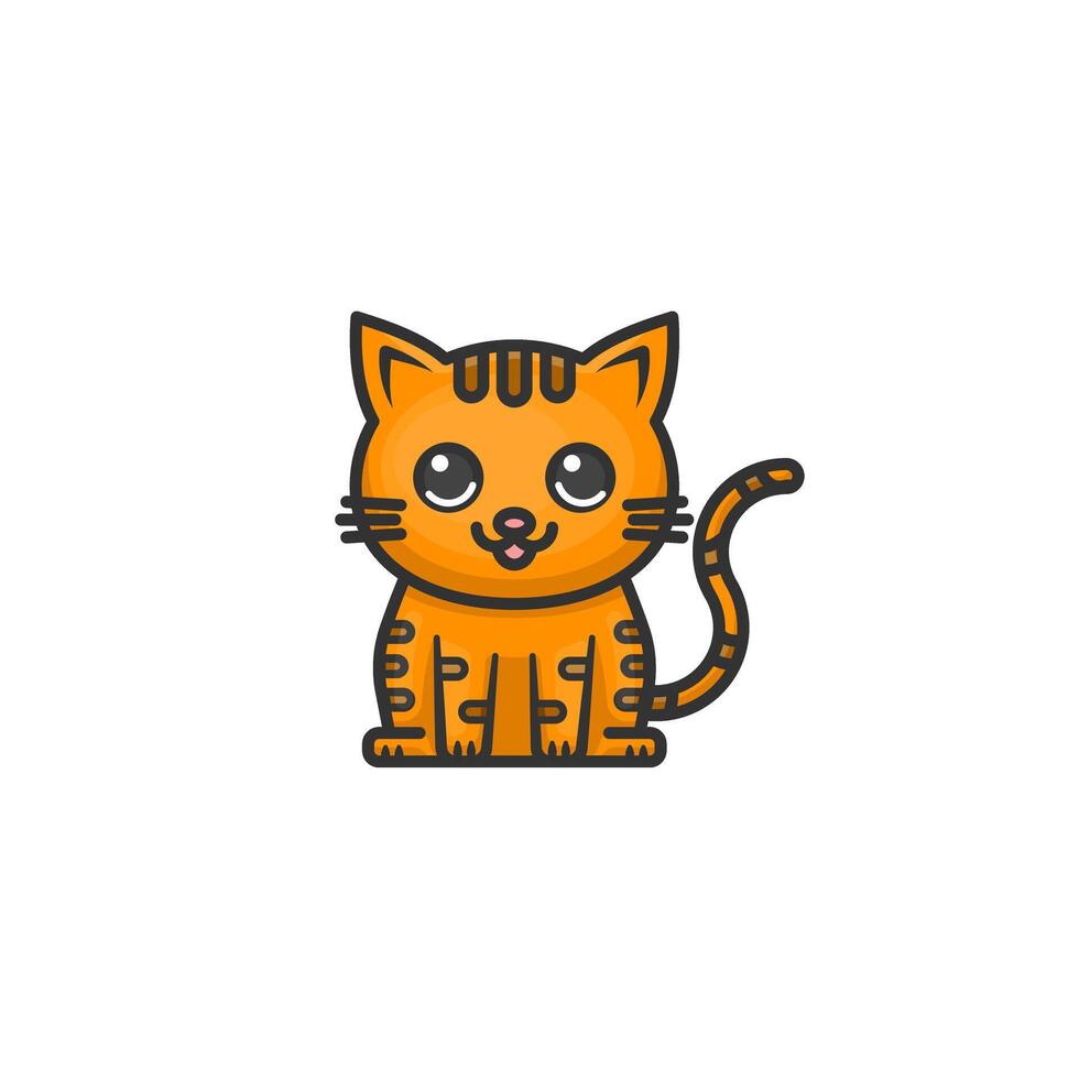 Cute Cat icon on white background. Cartoon Cat icon animal concept. vector