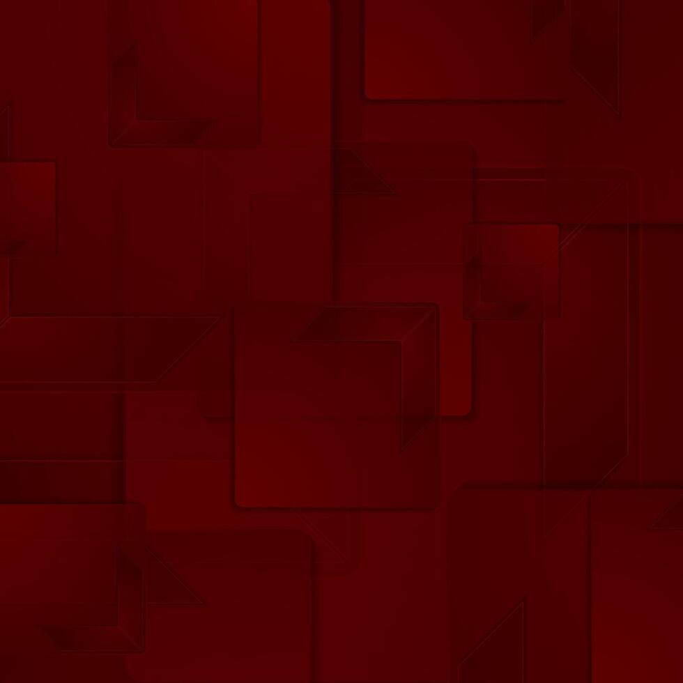 Dark red abstract squares geometric background vector