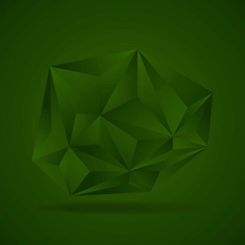 Dark green abstract concept polygonal tech background vector