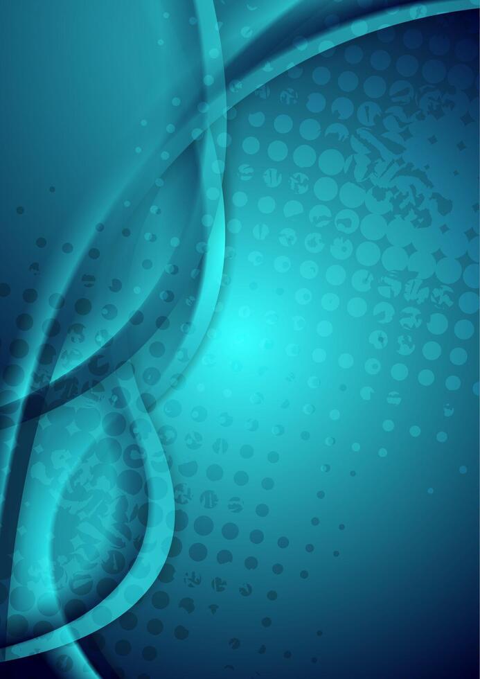 Dark blue abstract grunge waves background vector