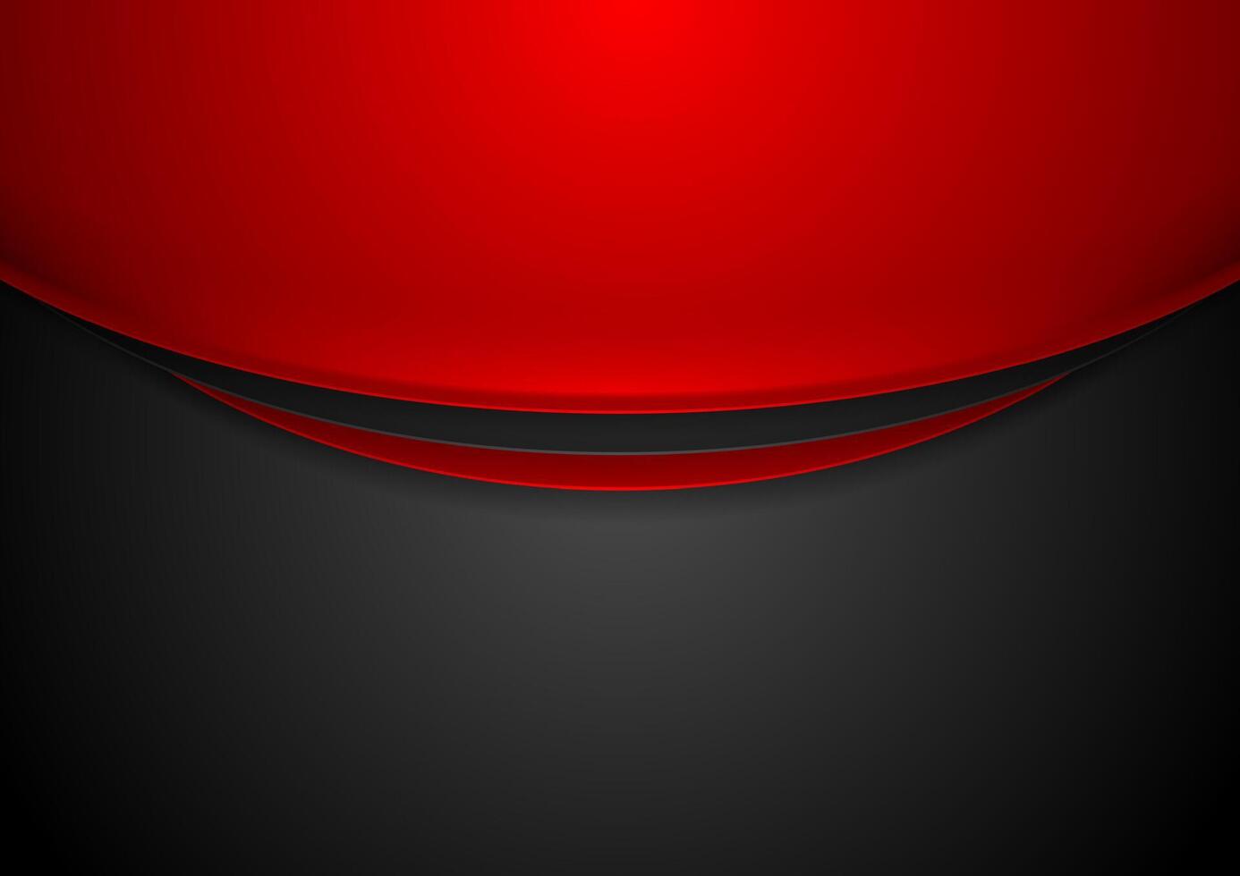 Contrast red and black wavy corporate background vector