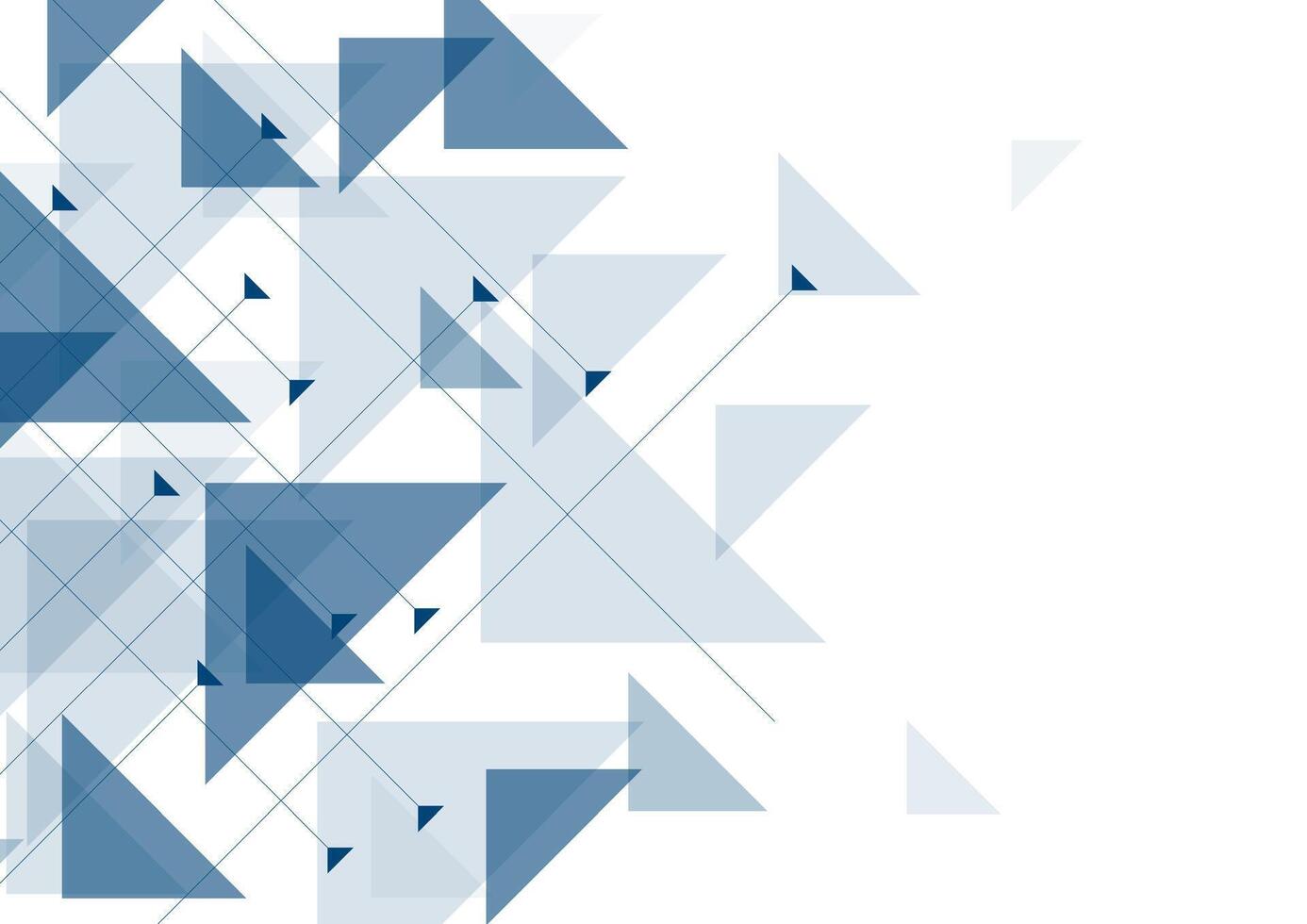 Blue triangles abstract geometric design vector