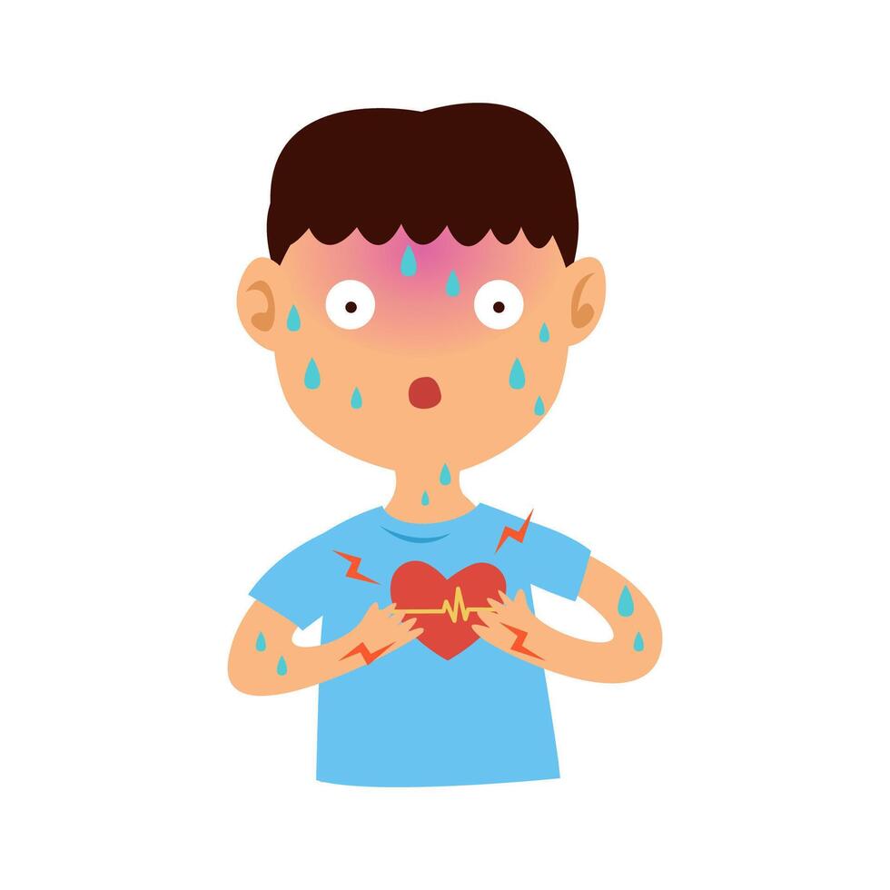 heart attack disease emergency symptoms vector