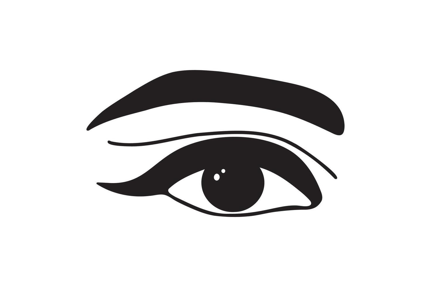 A Minimalist Depiction of the Eye Capturing Mystery and Depth. vector