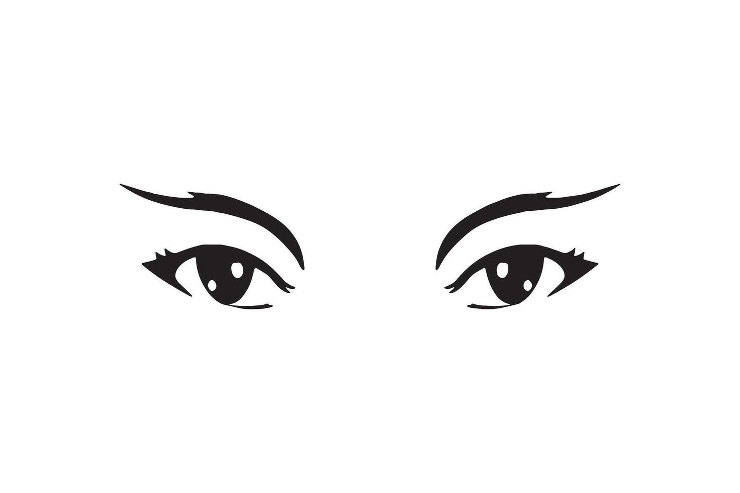 illustration of female eyes. vector