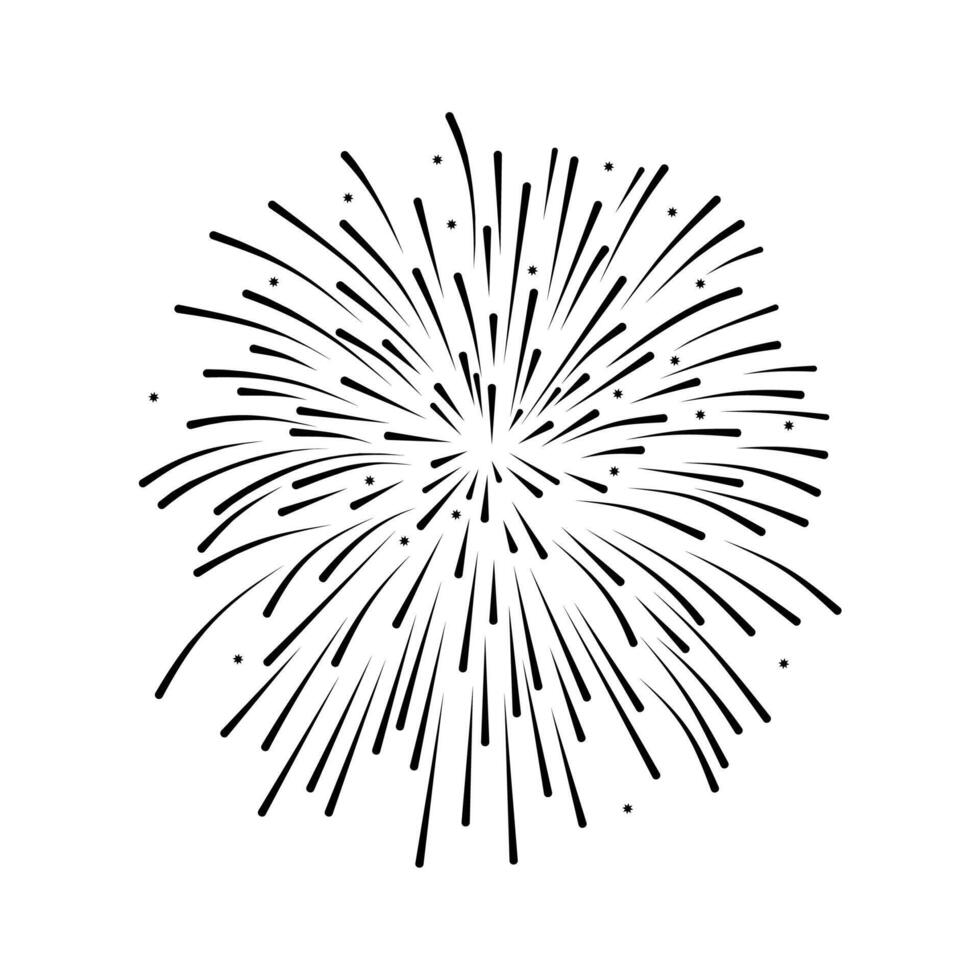 New Years or Independence Day celebration fireworks icon for apps and websites vector