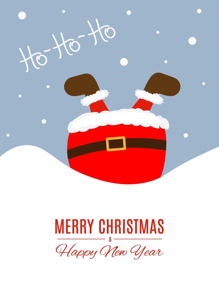 New year card with cute Santa Claus. Colorful new year design for social media communication, networking, website badges, greeting cards, posters and more. vector