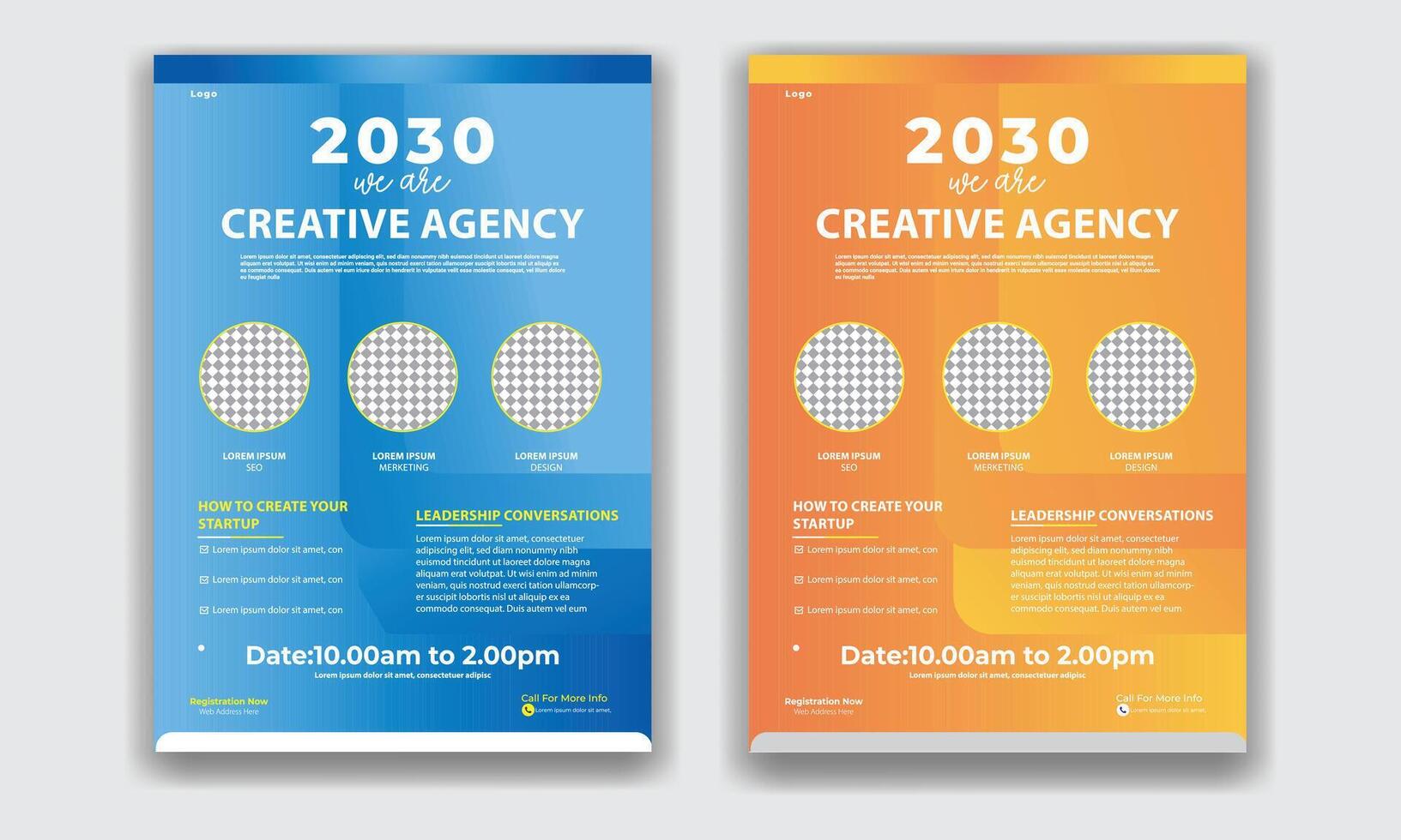 Corporate business flyer template design set vector