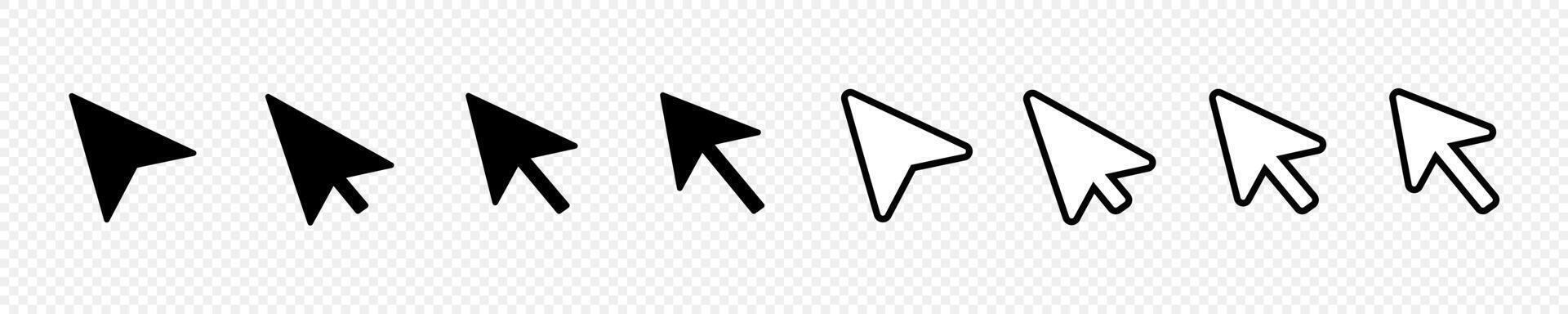 Cursor icon set black color flat style vector