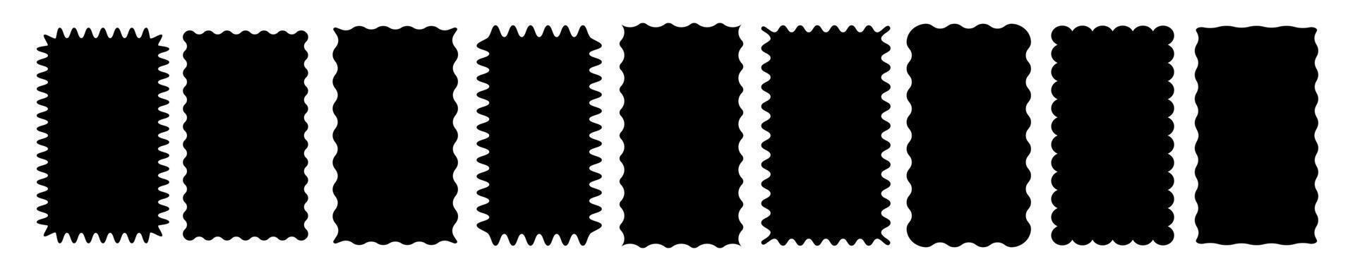 Cloudy wave curve edge borders set vector
