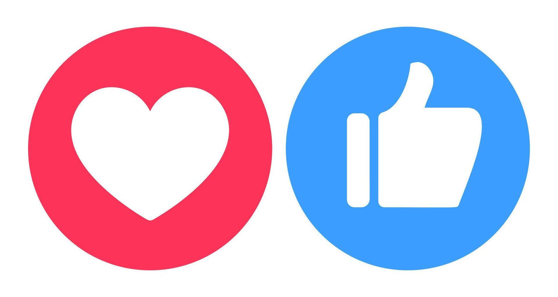 Social media heart and thumb up icon vector