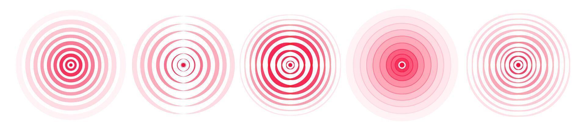 Pain symbol set red color vector