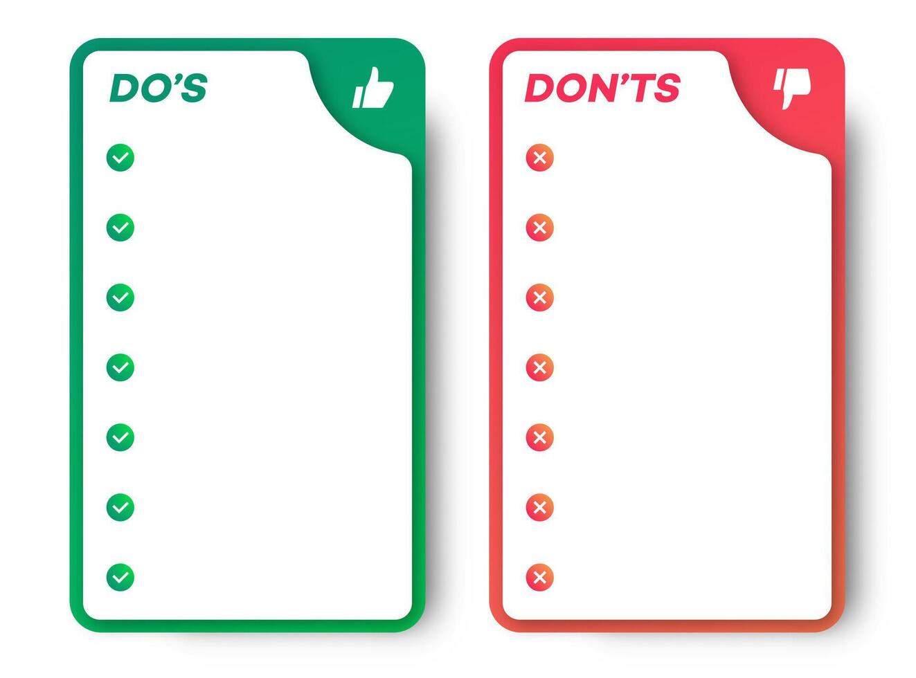 Do and dont infographic template frame vector