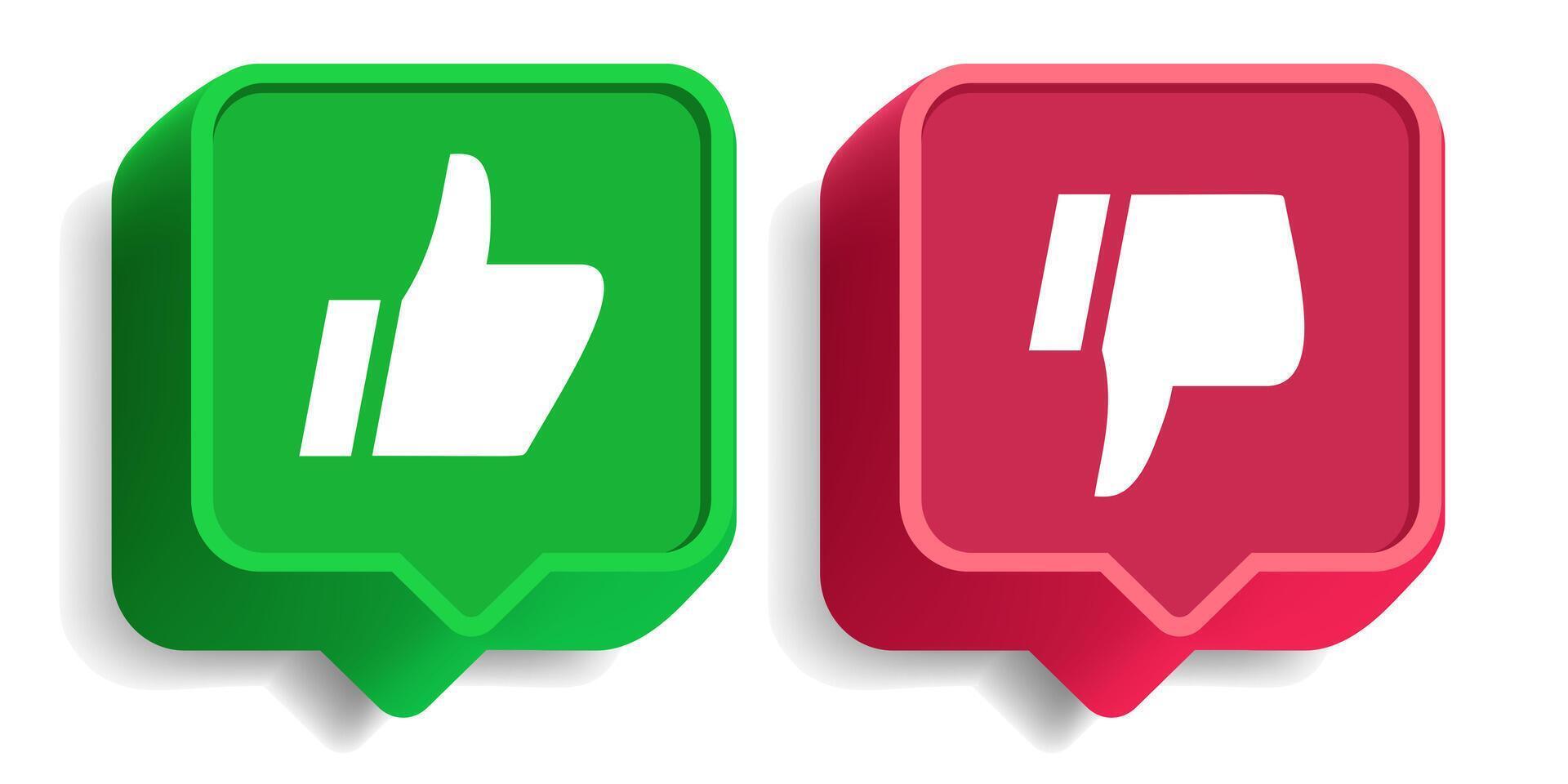 Thumb up and thumb down cartoon style vector