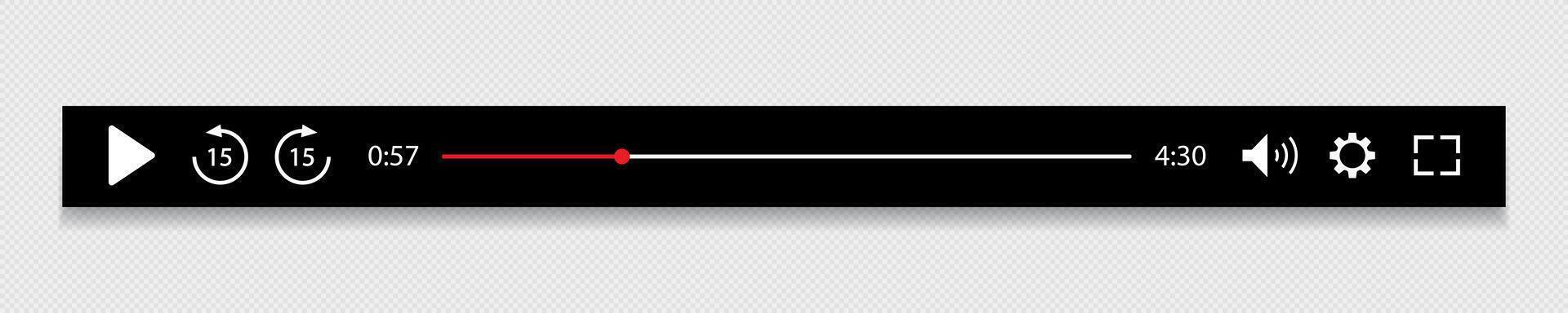 play bar template with button play or pause vector