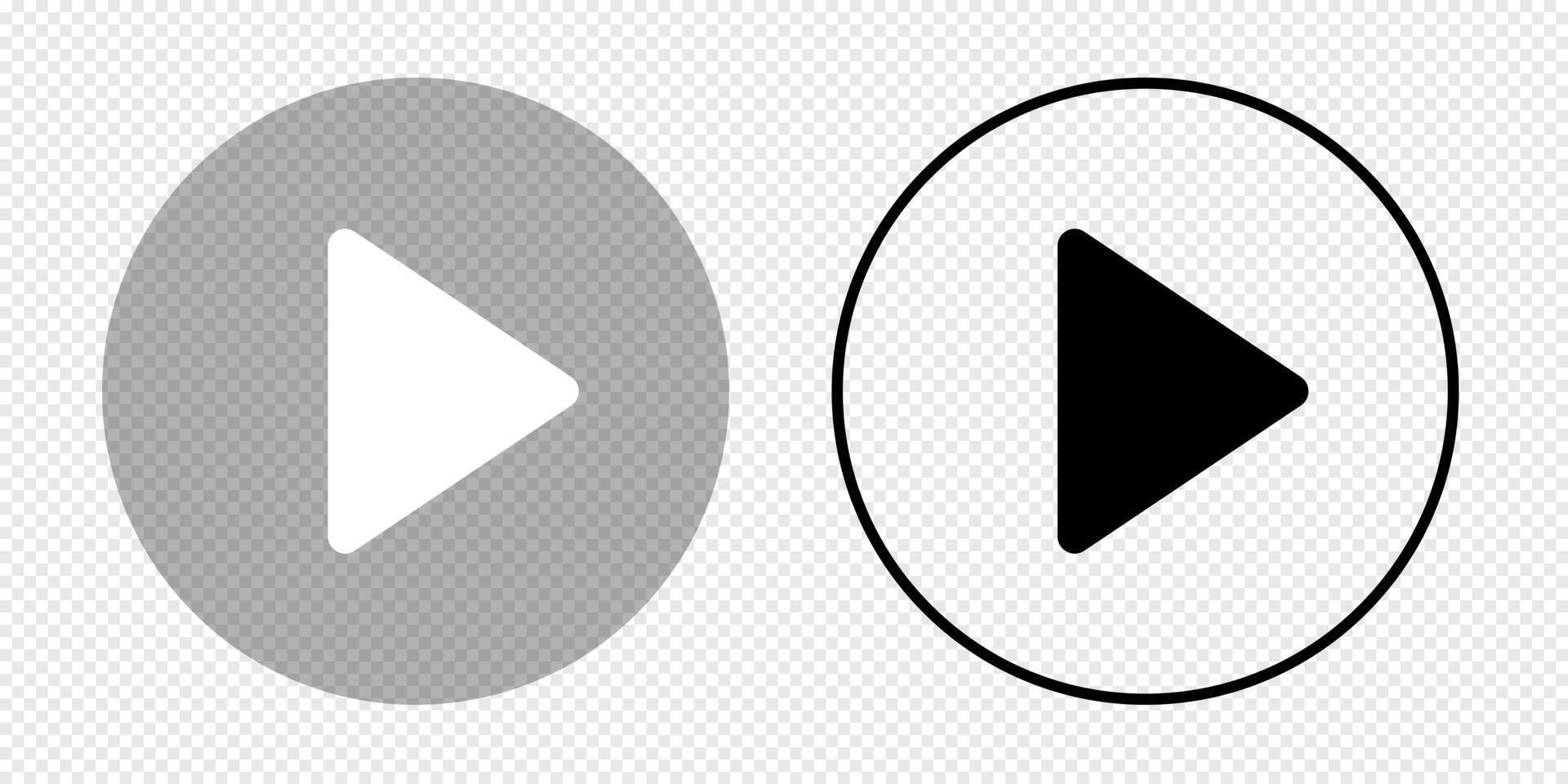 Play button icon set black color vector