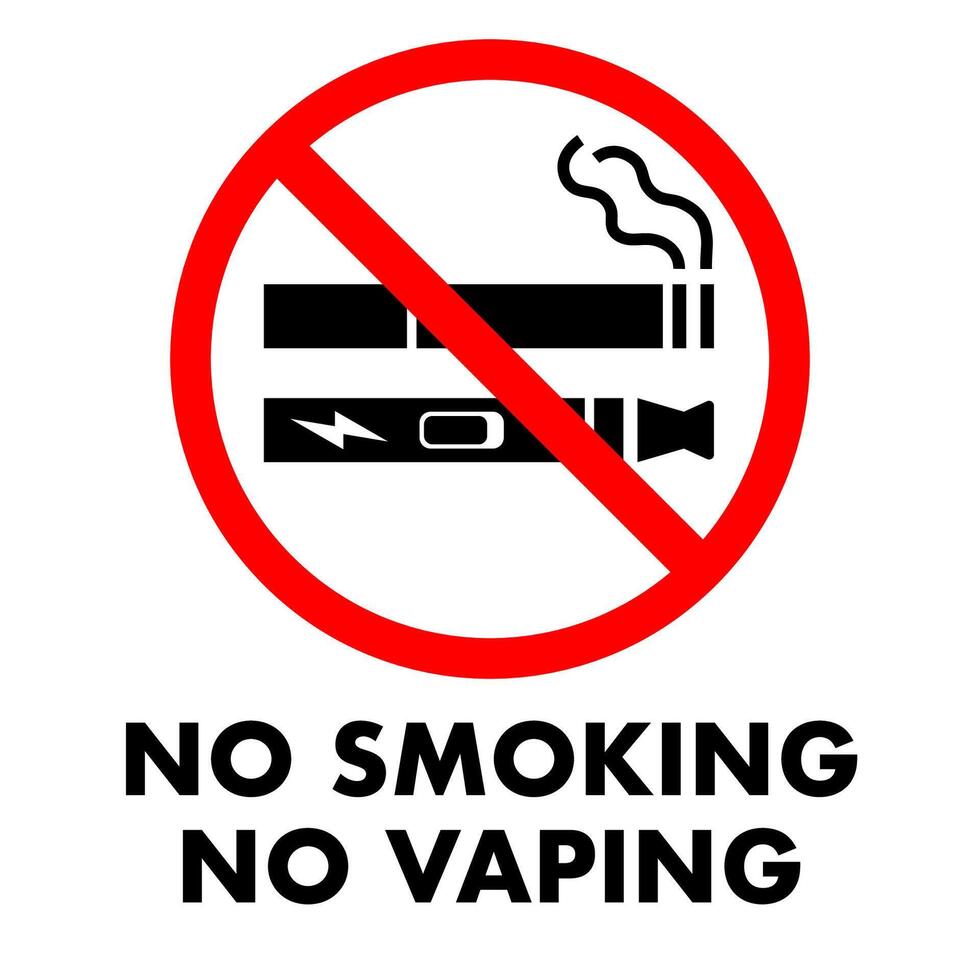 No smoking no vaping prohibition sign vector