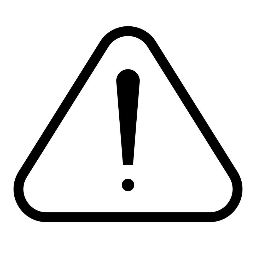 Warning symbol black color for design project vector