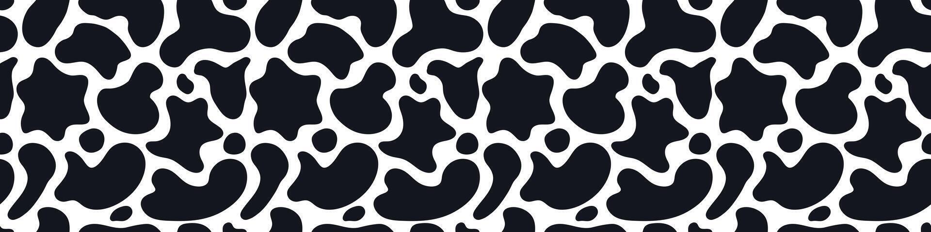 Abstract organic shapes pattern black color vector