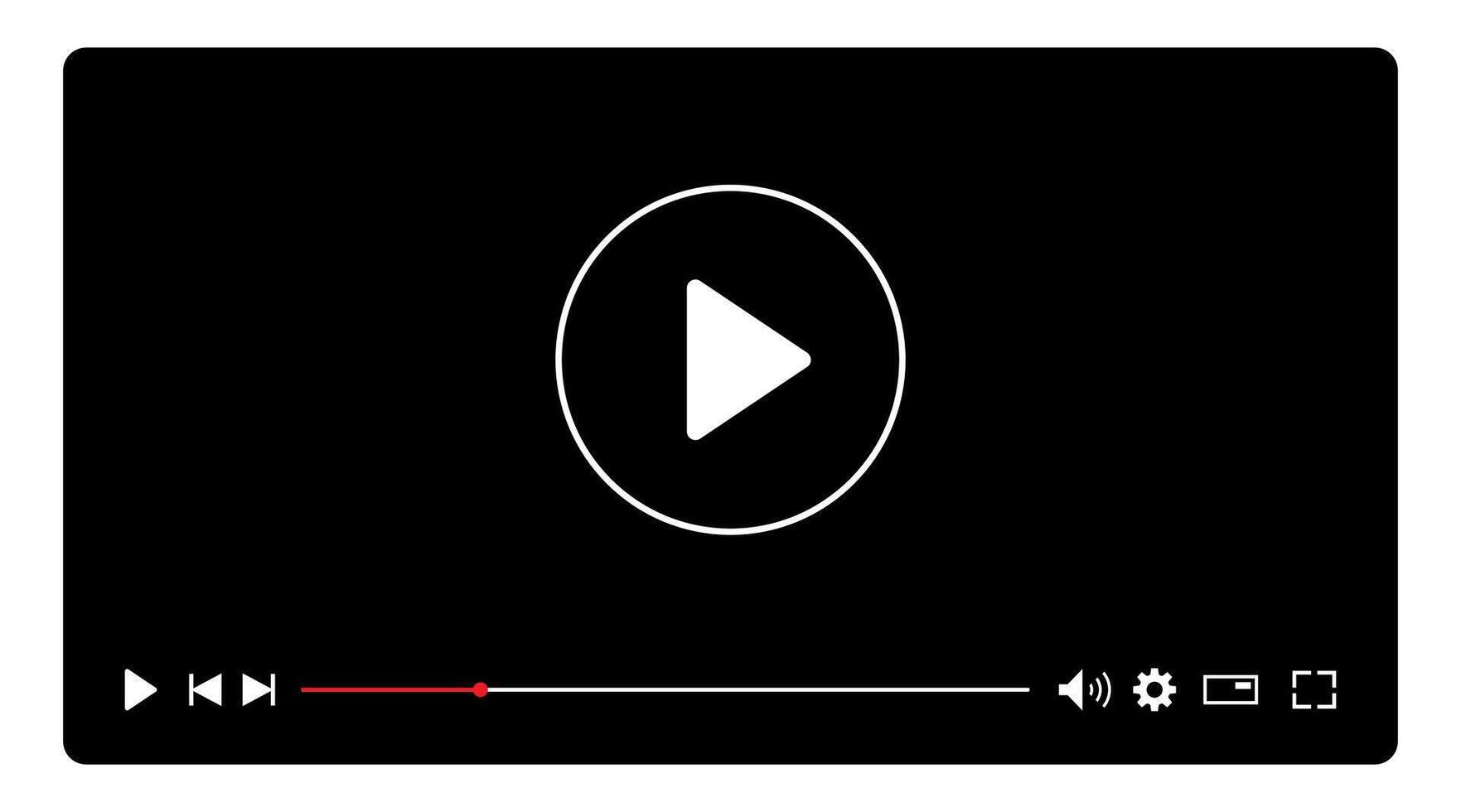 Multimedia player black screen vector