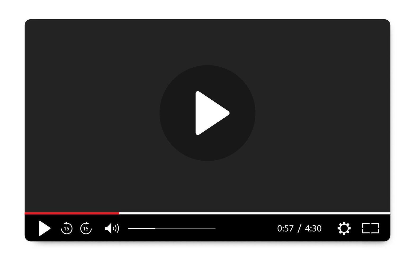 Multimedia player template for online cinema vector