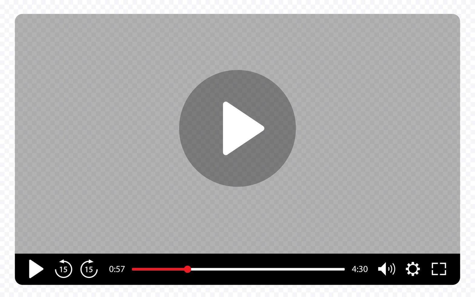 Videoplayer template on checkered back 2 vector