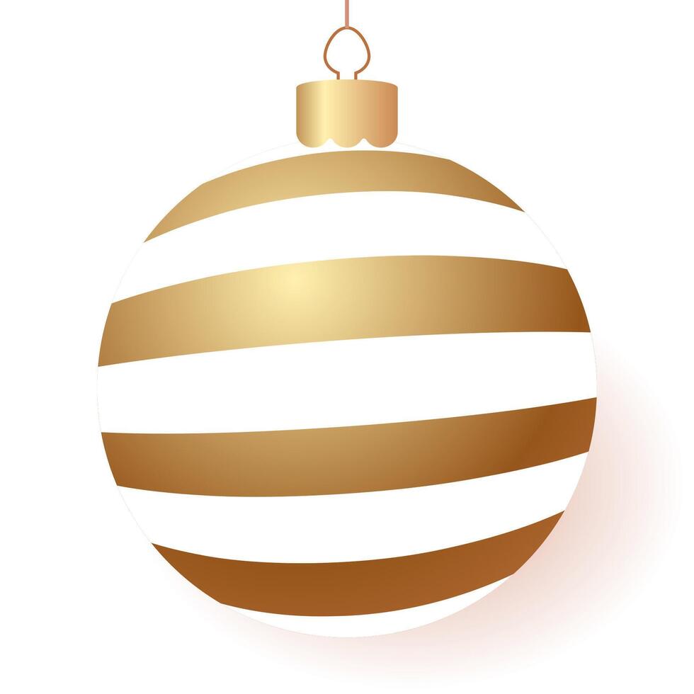 Christmas ball gold realistic style vector