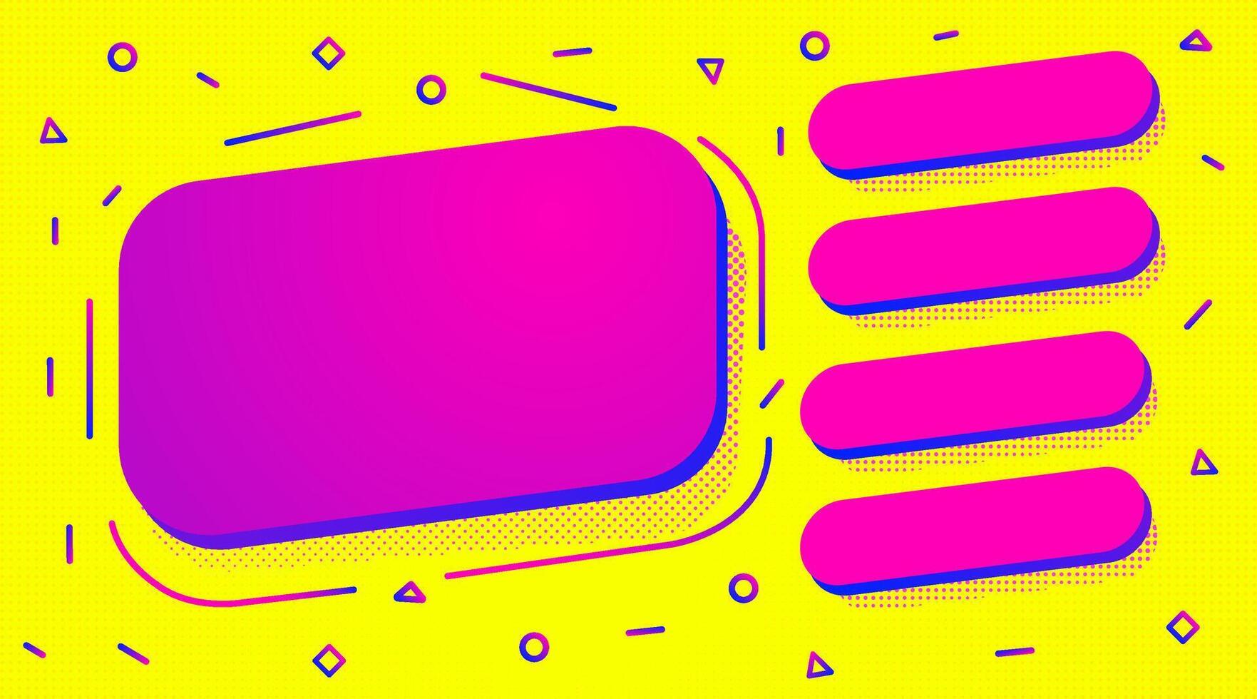 Quiz game menu template colorful style vector