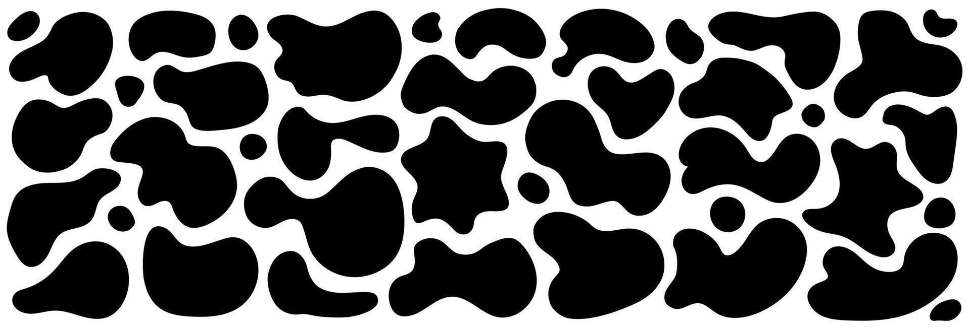 Liquid organic shapes set black color vector