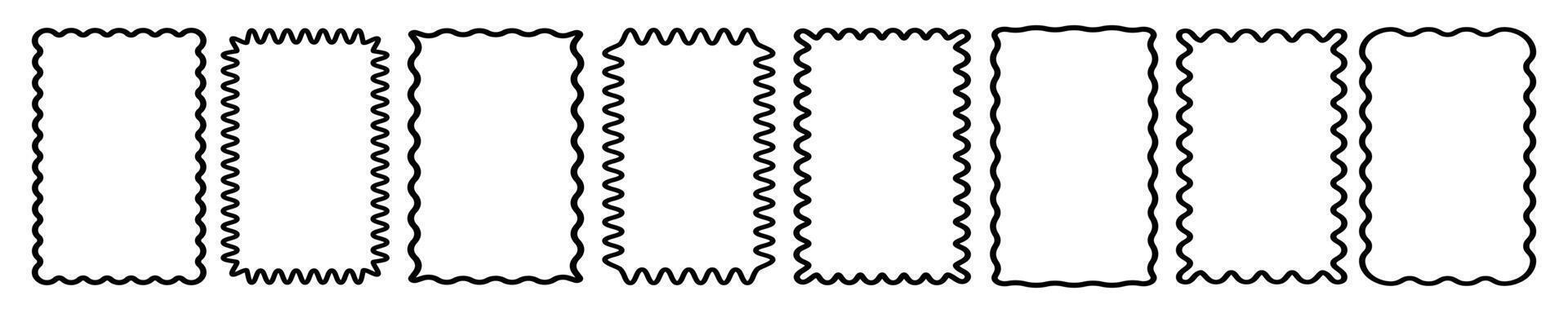 Cloudy wave curve edge frame set vector