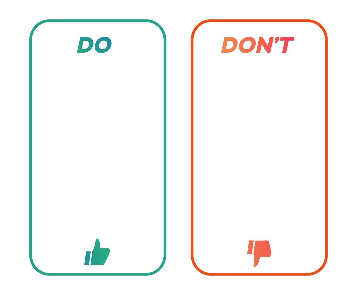 Do and dont infographic template frame color line style vector